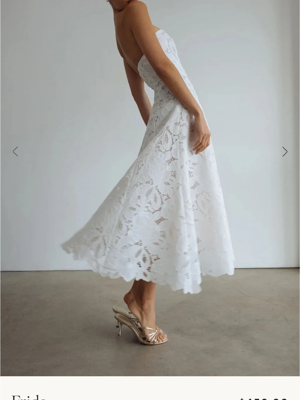 Jenny Yoo Frida White Strapless Lace Midi Dress - Picture 6 of 8